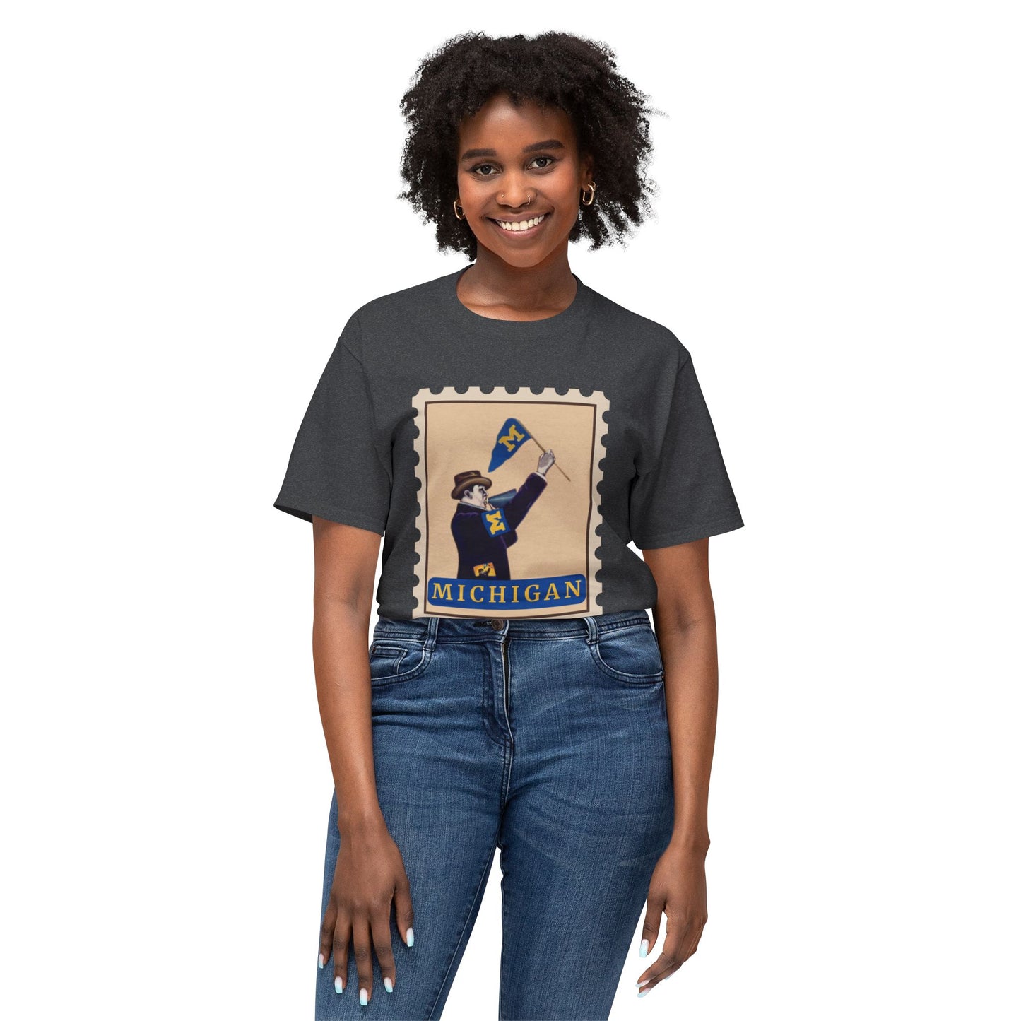 Michigan Stamp T-Shirt, Vintage Michigan Tee, Unisex Graphic Shirt, College Spirit Apparel, Retro Postage Style