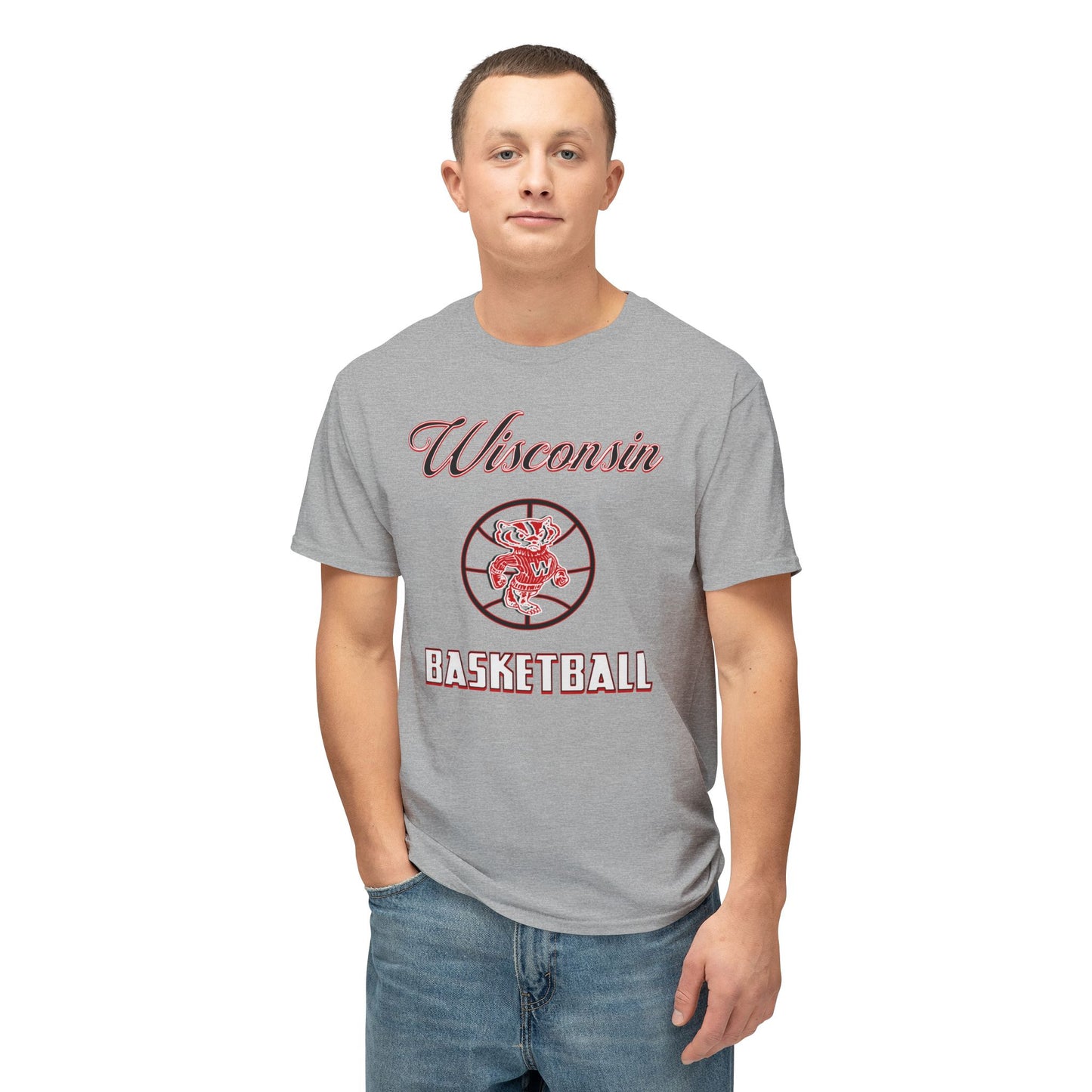 Wisconsin Basketball Vintage Tee – Unisex HD Cotton Shirt | Game Day Apparel | Gift for Fans & Athletes