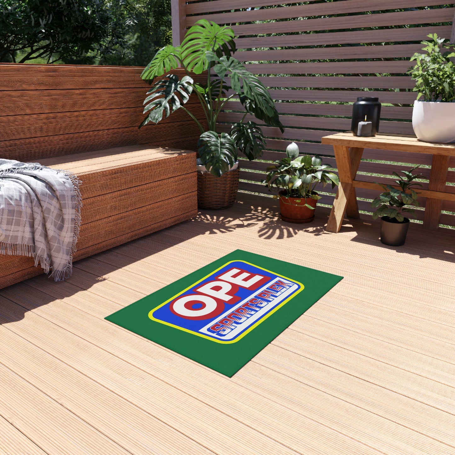 Ope Sports Plex Seal Outdoor Rug for Patio, Garden, Sports Events, Camping, Picnic Decor, Durable Floor Mat