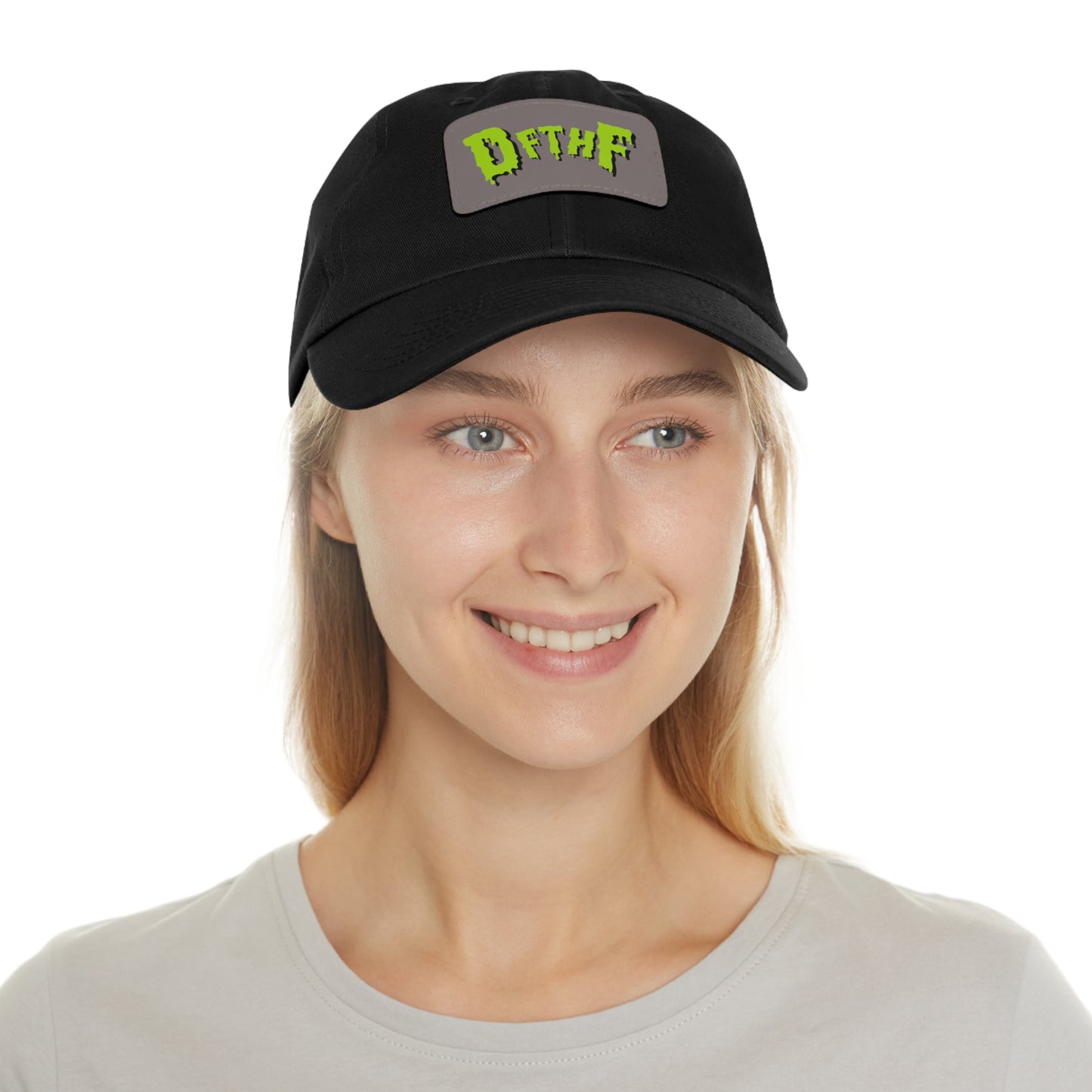 Slime Dad Hat with Leather Patch (Rectangle)