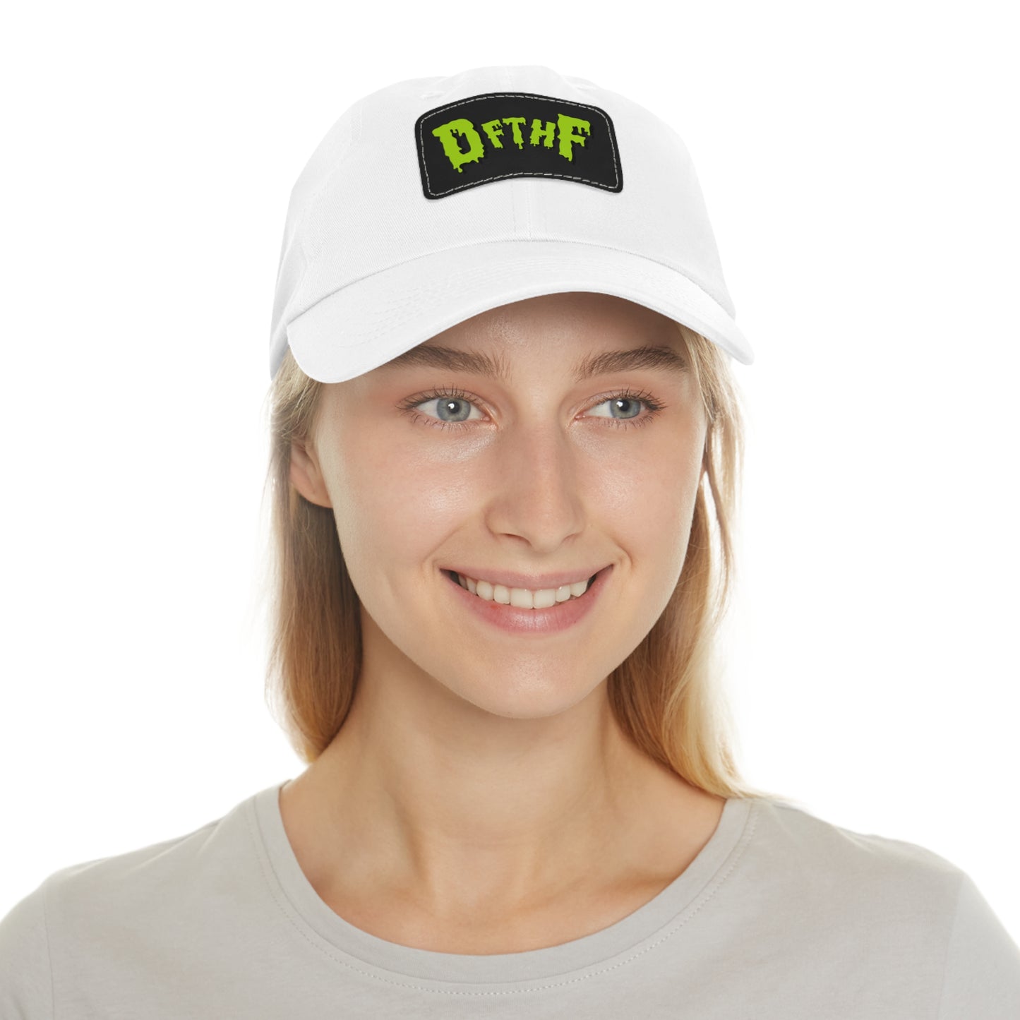 Slime Dad Hat with Leather Patch (Rectangle)