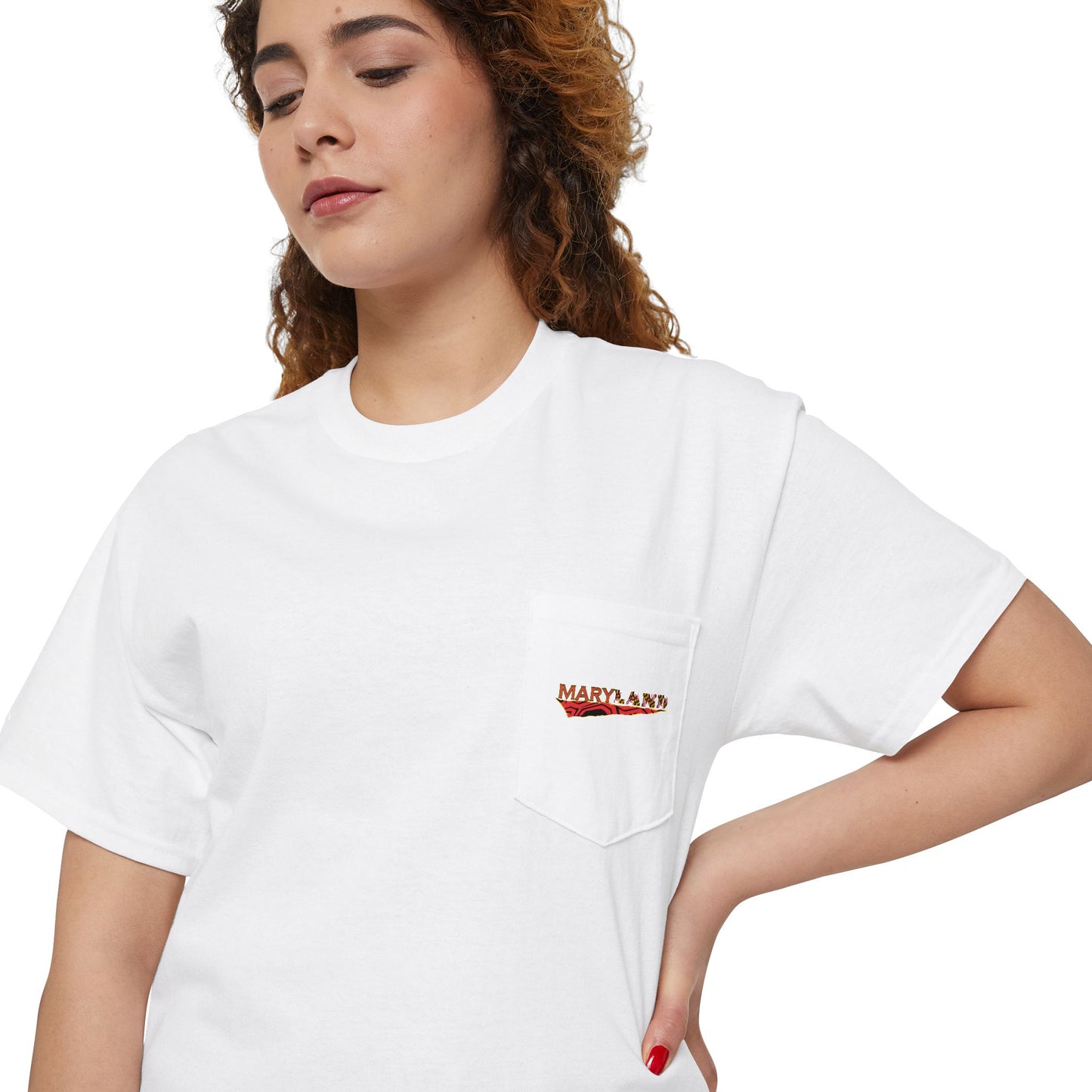 Maryland Unisex Heavy Cotton Pocket Tee - Casual Comfort, Everyday Wear, Gift for Friends, Relaxed Fit, Perfect for Any Occasion