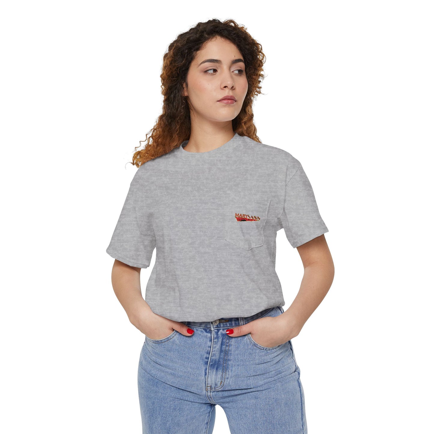 Maryland Unisex Heavy Cotton Pocket Tee - Casual Comfort, Everyday Wear, Gift for Friends, Relaxed Fit, Perfect for Any Occasion