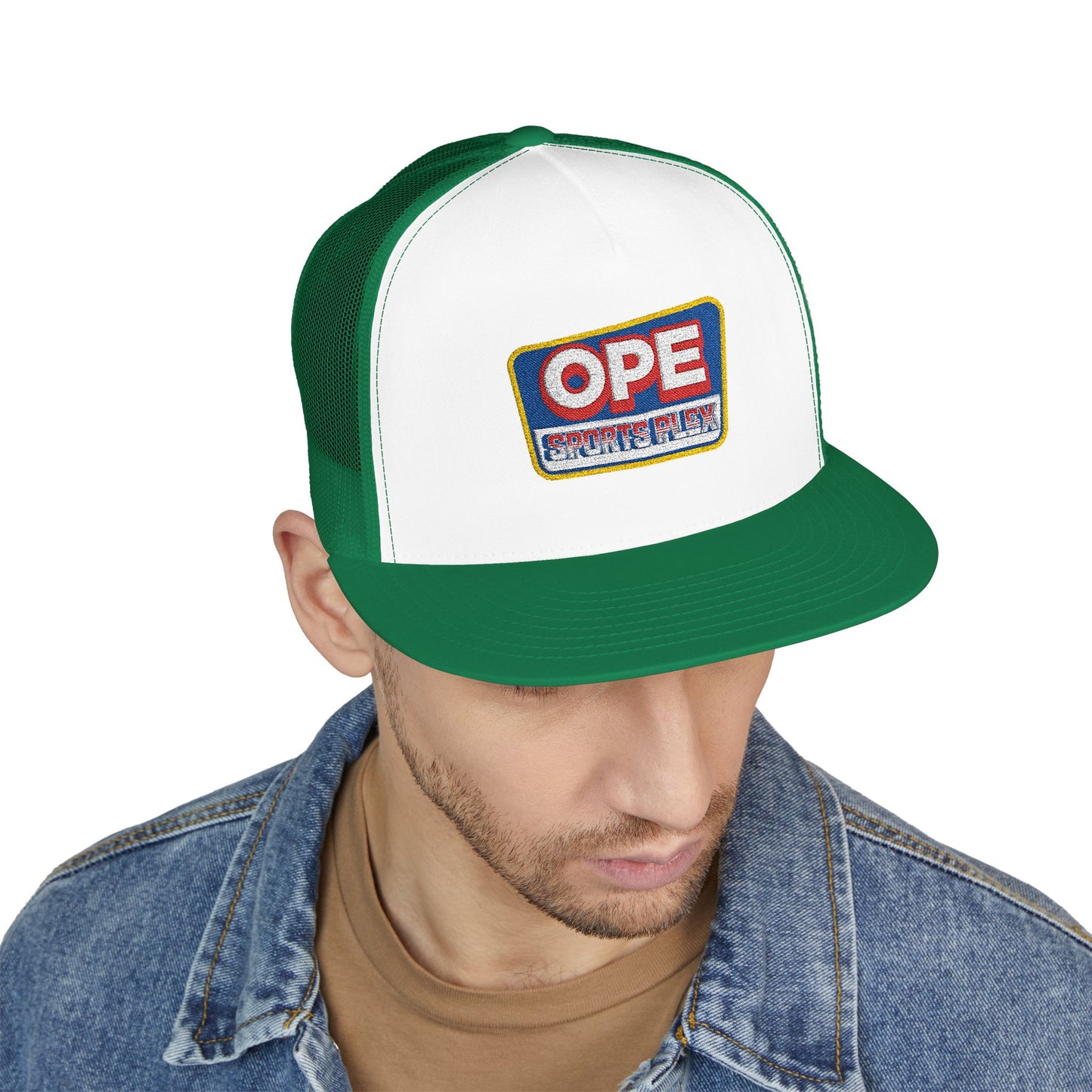 OPE Sports Plex Patch Trucker Cap