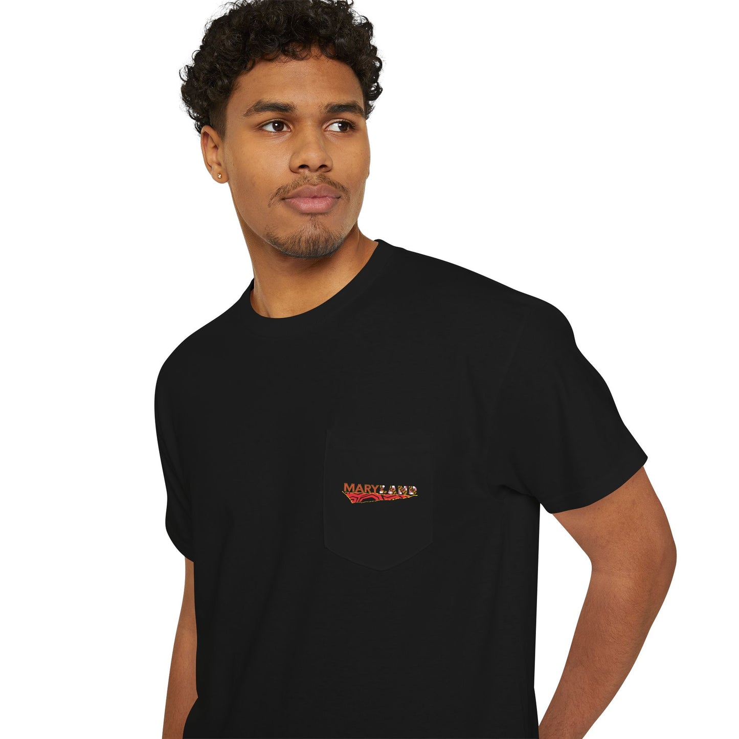 Maryland Unisex Heavy Cotton Pocket Tee - Casual Comfort, Everyday Wear, Gift for Friends, Relaxed Fit, Perfect for Any Occasion