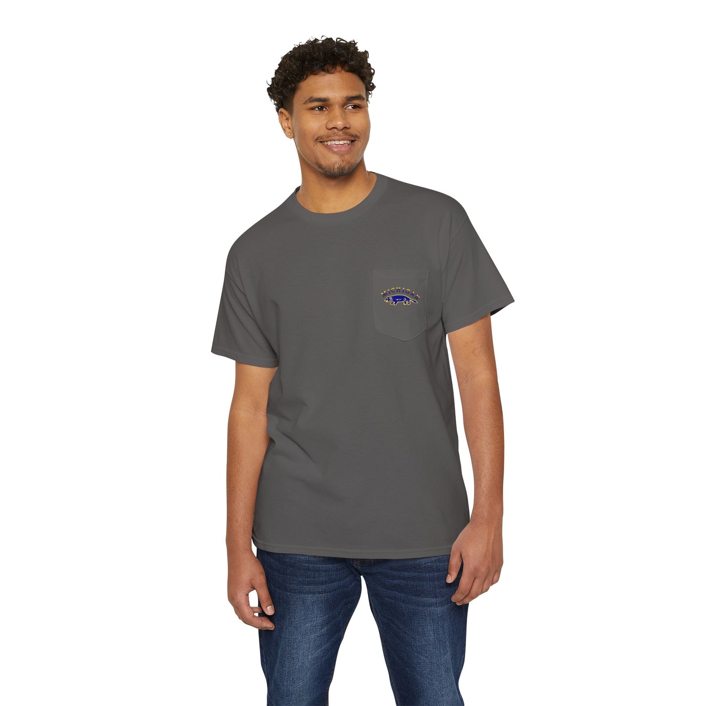 Michigan Pocket Tee – Blue Gridiron Grit Edition
