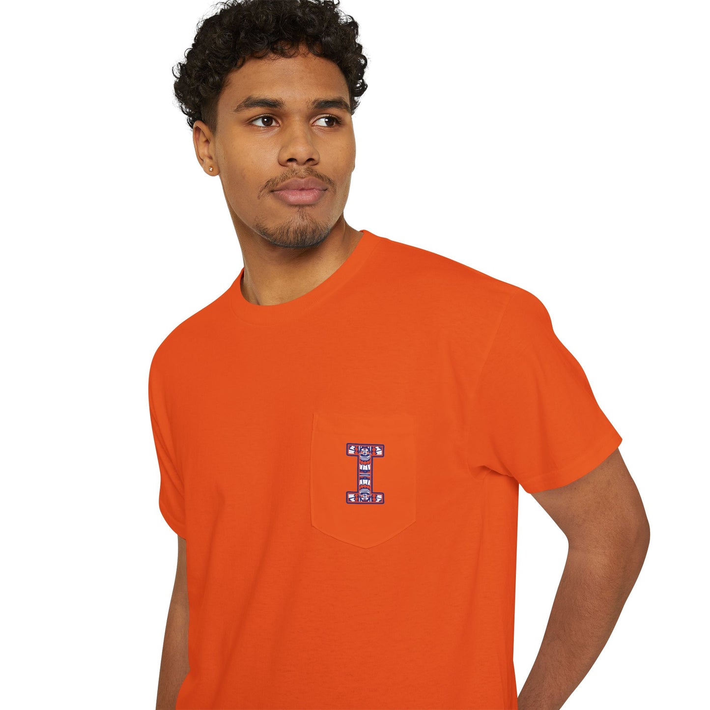 Illinois Unisex Heavy Cotton Pocket Tee - Casual Comfort, Everyday Wear, Gift for Friends, Relaxed Fit, Perfect for Any Occasion
