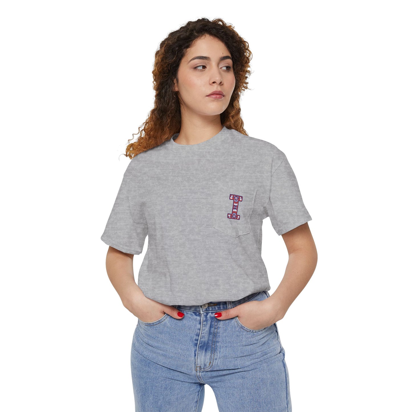 Illinois Unisex Heavy Cotton Pocket Tee - Casual Comfort, Everyday Wear, Gift for Friends, Relaxed Fit, Perfect for Any Occasion
