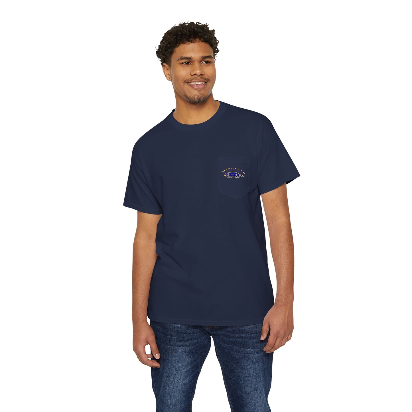 Michigan Pocket Tee – Blue Gridiron Grit Edition