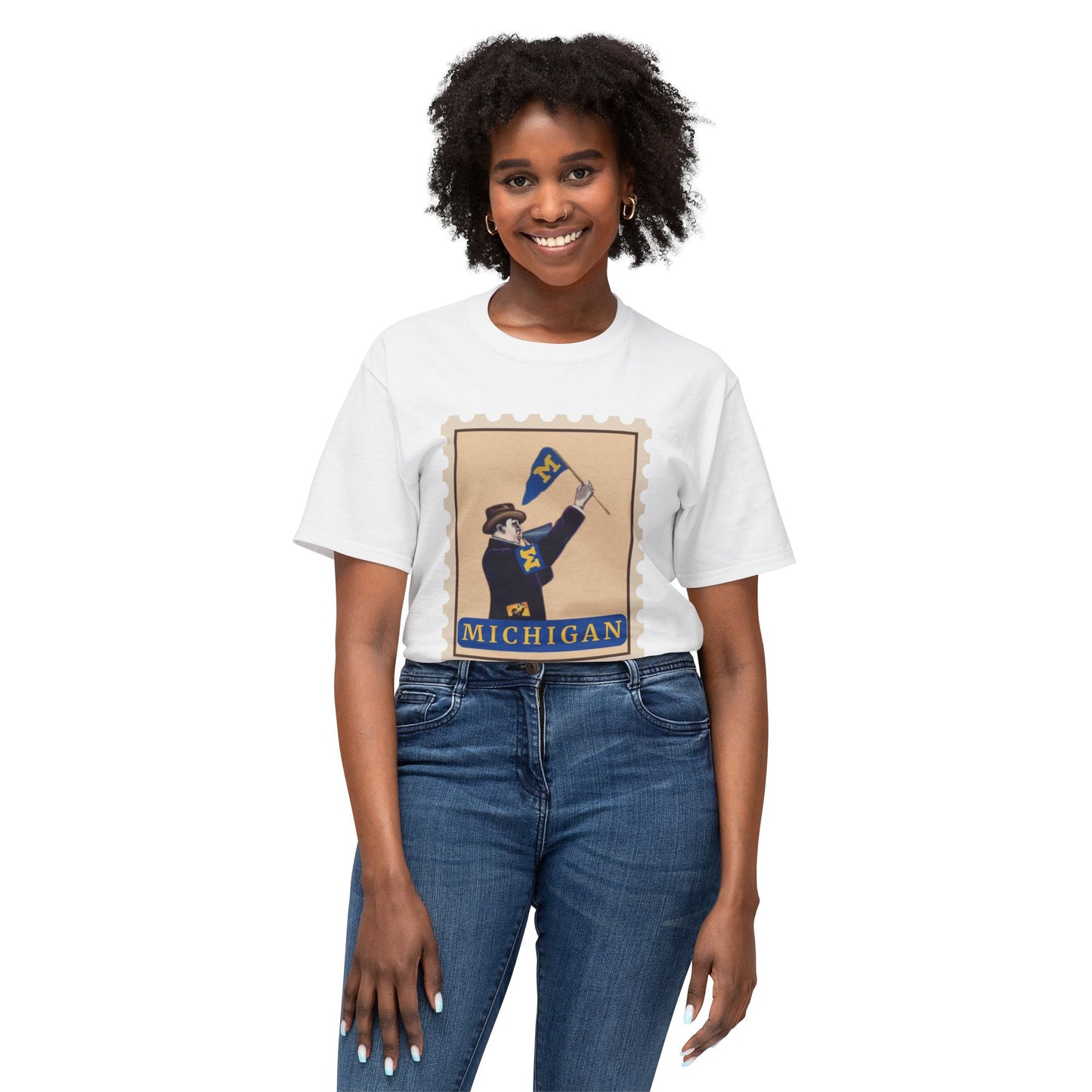 Michigan Stamp T-Shirt, Vintage Michigan Tee, Unisex Graphic Shirt, College Spirit Apparel, Retro Postage Style