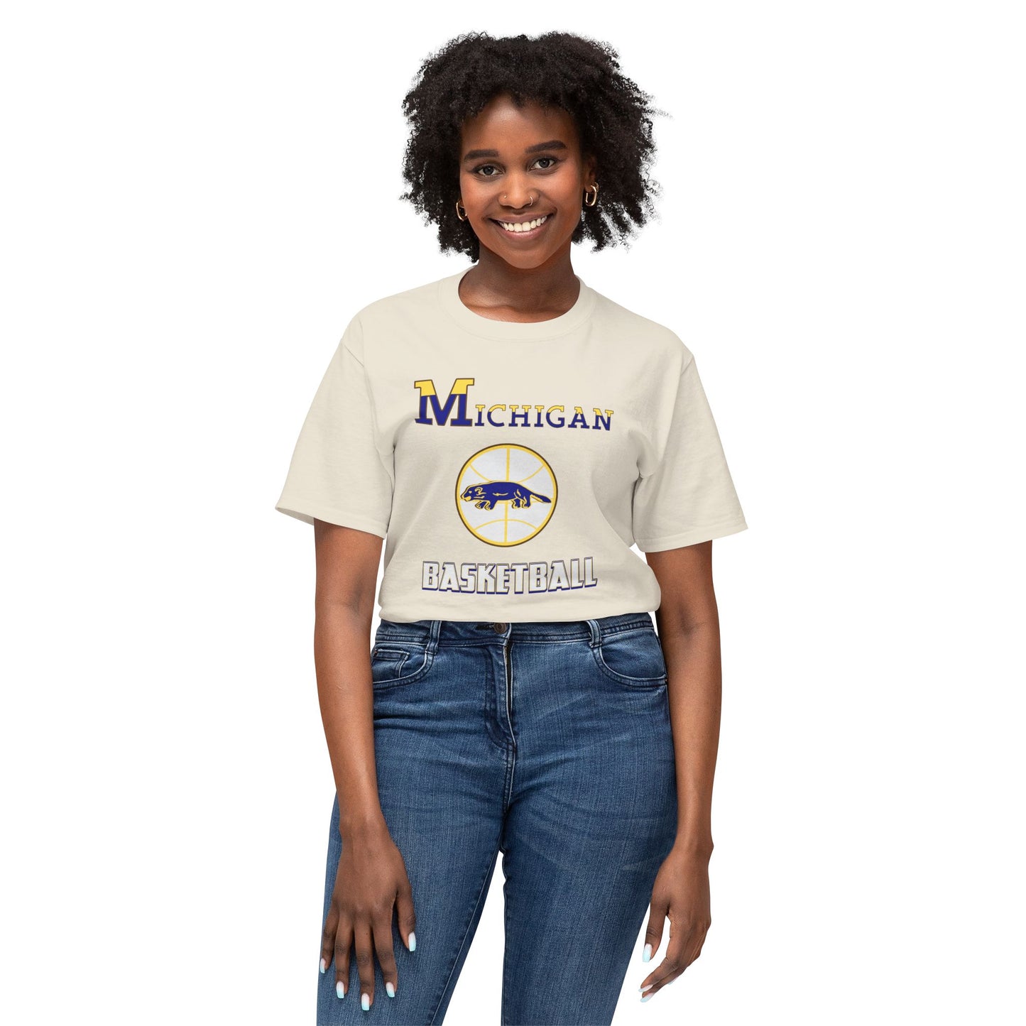 Michigan Basketball Vintage Tee – Unisex HD Cotton Shirt | Game Day Apparel | Gift for Fans & Athletes