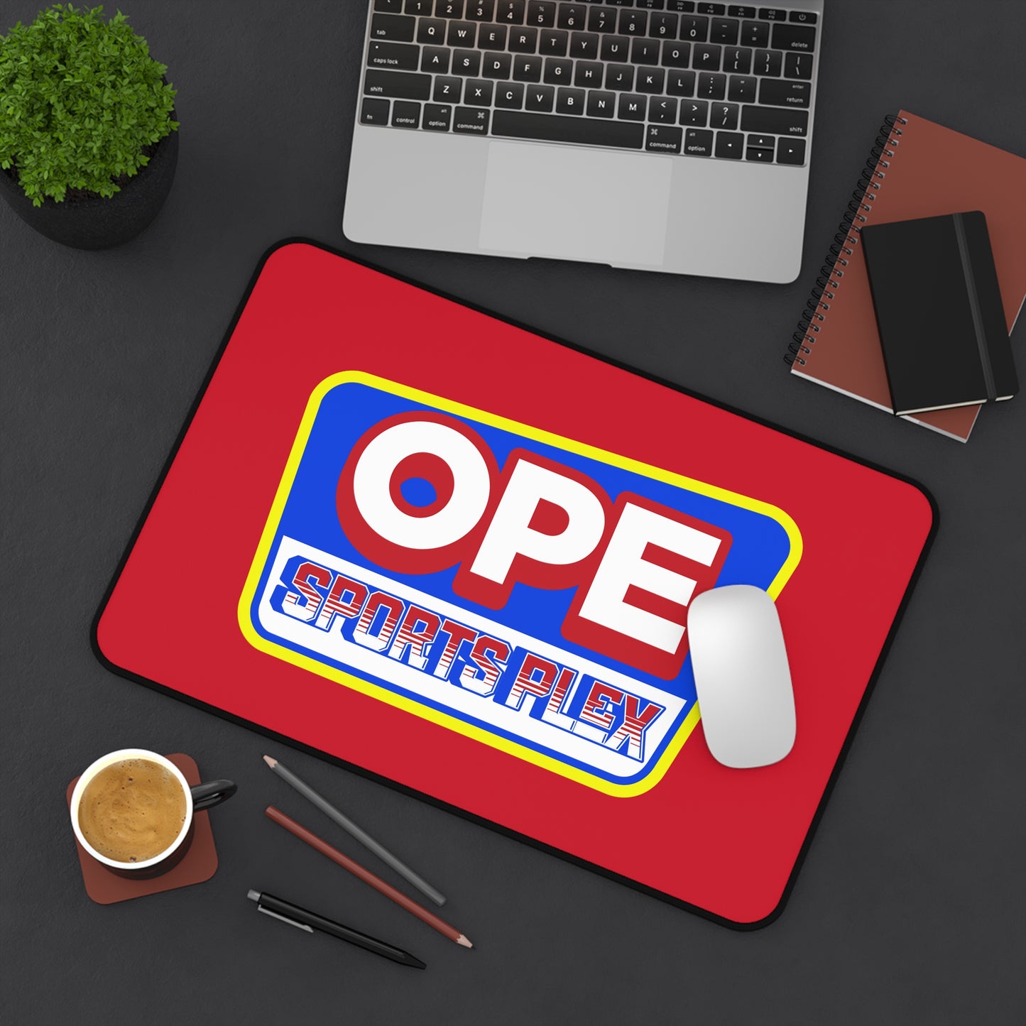 OPE Sports Seal Desk Mat for Home Office, Gamer Pad, Sports Themed Workspace Accessory, Fun Office Gift, OPE Sportsplex Design