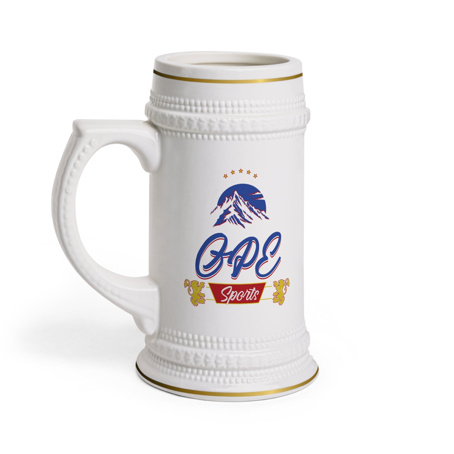 OPE Sports Plex Mountain Crest Ceramic Beer Stein