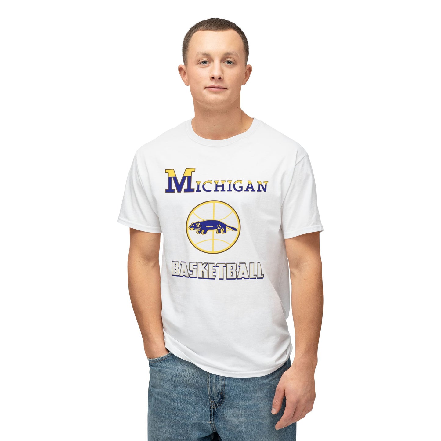 Michigan Basketball Vintage Tee – Unisex HD Cotton Shirt | Game Day Apparel | Gift for Fans & Athletes