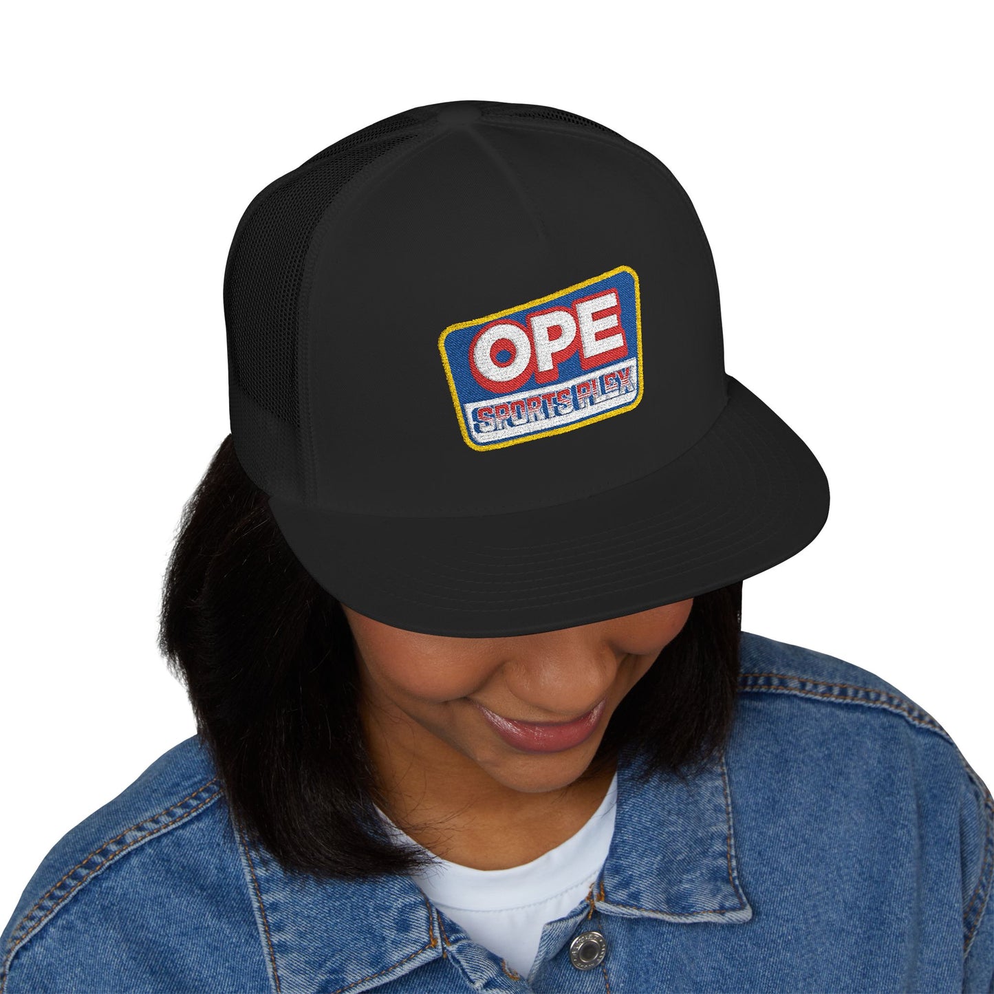 OPE Sports Plex Patch Trucker Cap