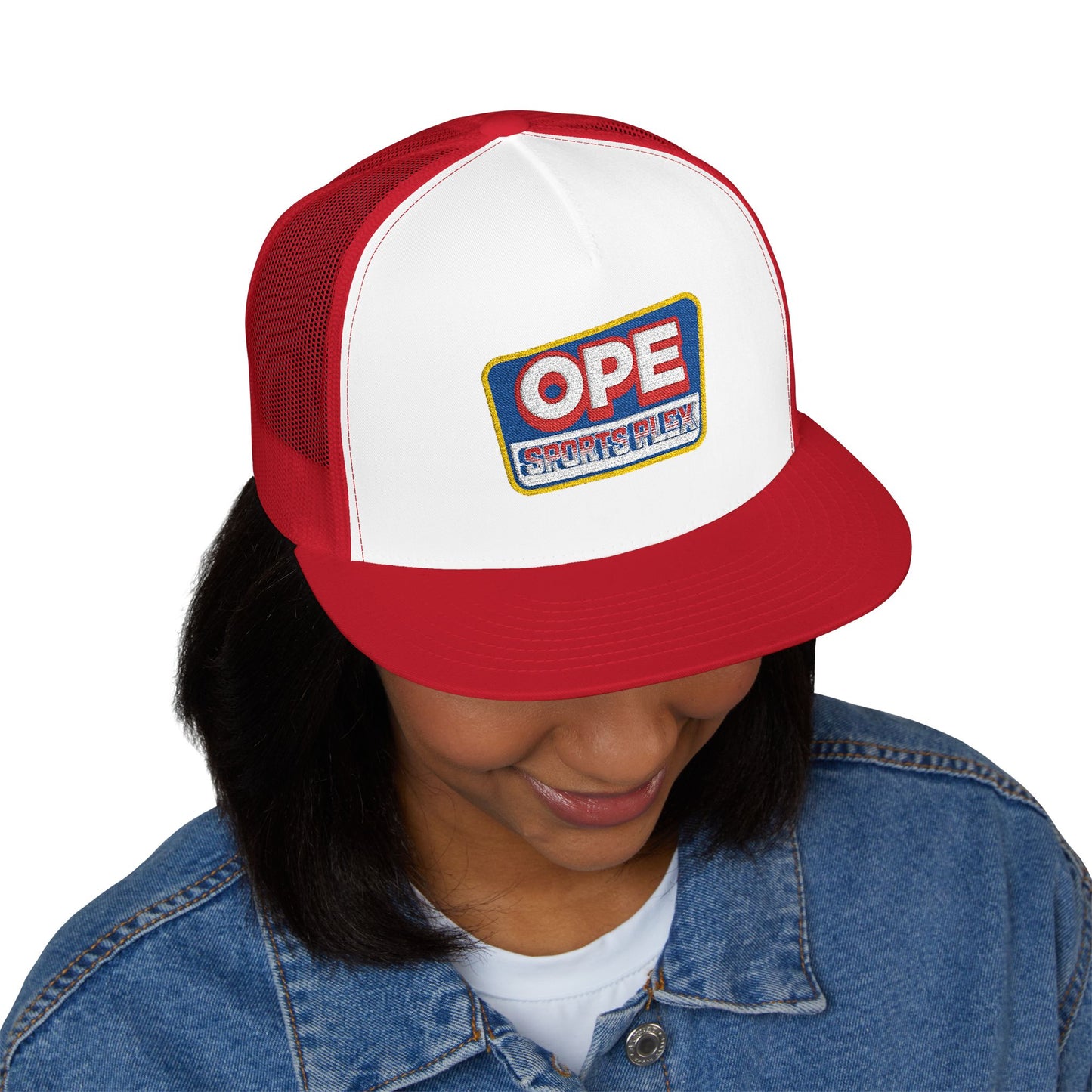 OPE Sports Plex Patch Trucker Cap