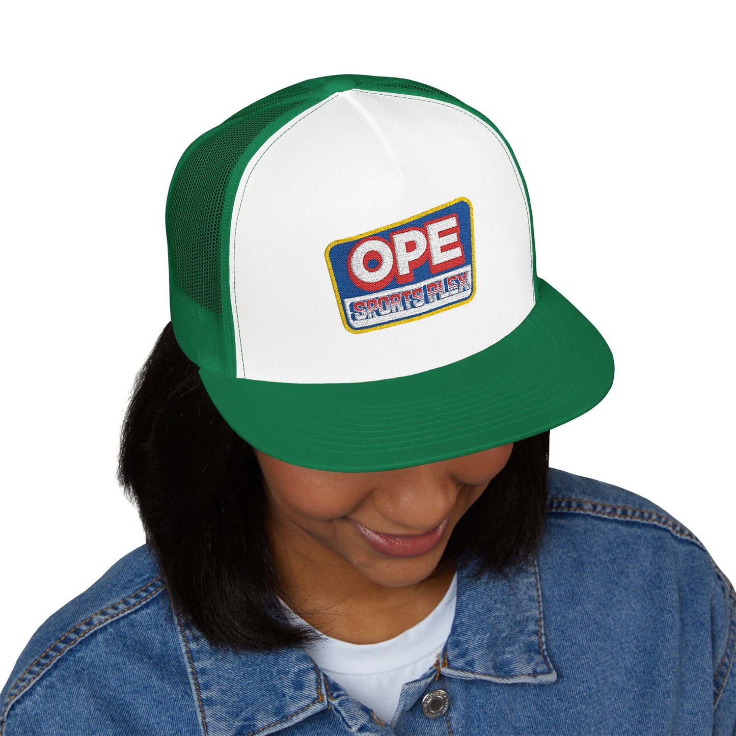 OPE Sports Plex Patch Trucker Cap