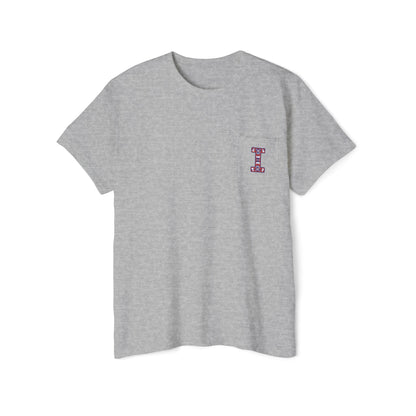 Illinois Unisex Heavy Cotton Pocket Tee - Casual Comfort, Everyday Wear, Gift for Friends, Relaxed Fit, Perfect for Any Occasion