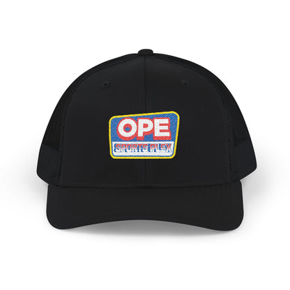 OPE Sports Plex Official Retro Patch Snapback Trucker Cap