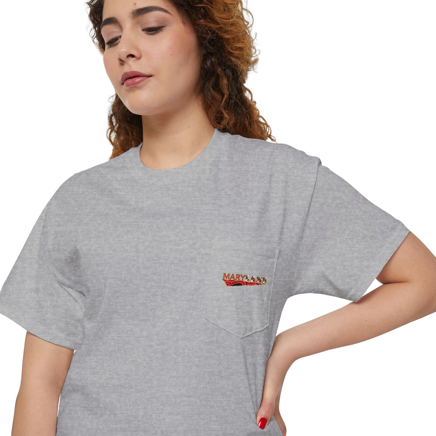 Maryland Unisex Heavy Cotton Pocket Tee - Casual Comfort, Everyday Wear, Gift for Friends, Relaxed Fit, Perfect for Any Occasion