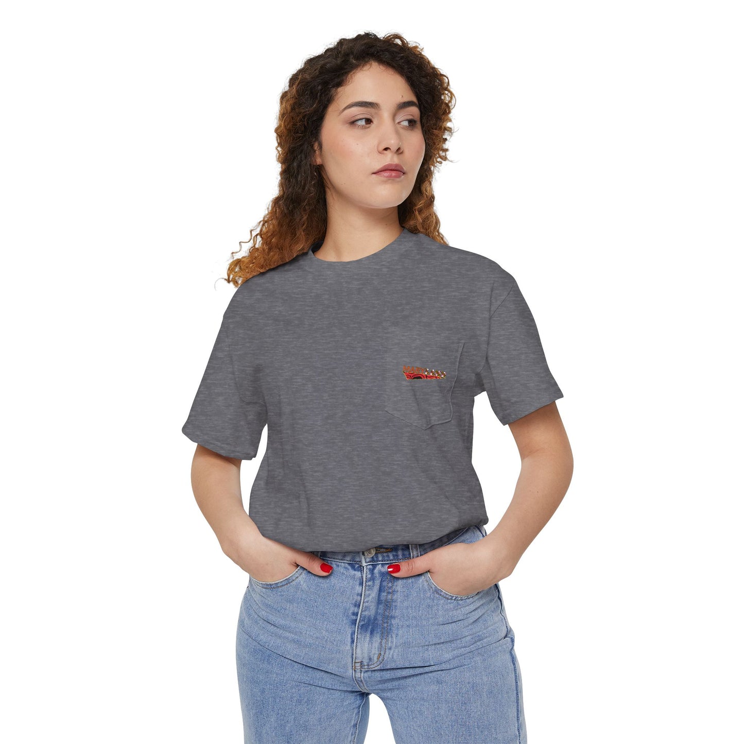 Maryland Unisex Heavy Cotton Pocket Tee - Casual Comfort, Everyday Wear, Gift for Friends, Relaxed Fit, Perfect for Any Occasion