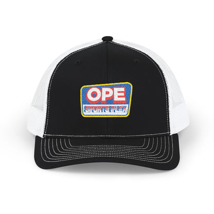 OPE Sports Plex Official Retro Patch Snapback Trucker Cap
