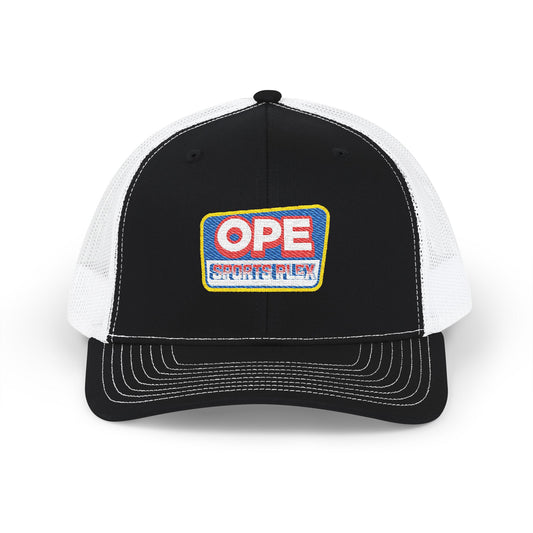 OPE Sports Plex Official Retro Patch Snapback Trucker Cap