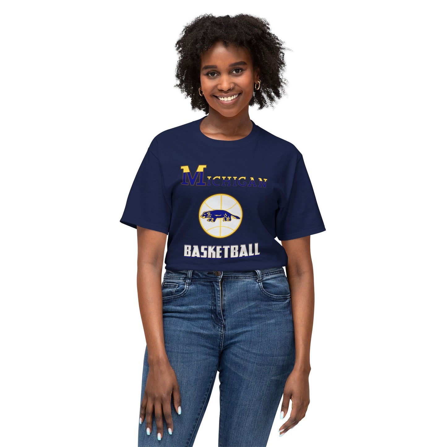 Michigan Basketball Vintage Tee – Unisex HD Cotton Shirt | Game Day Apparel | Gift for Fans & Athletes