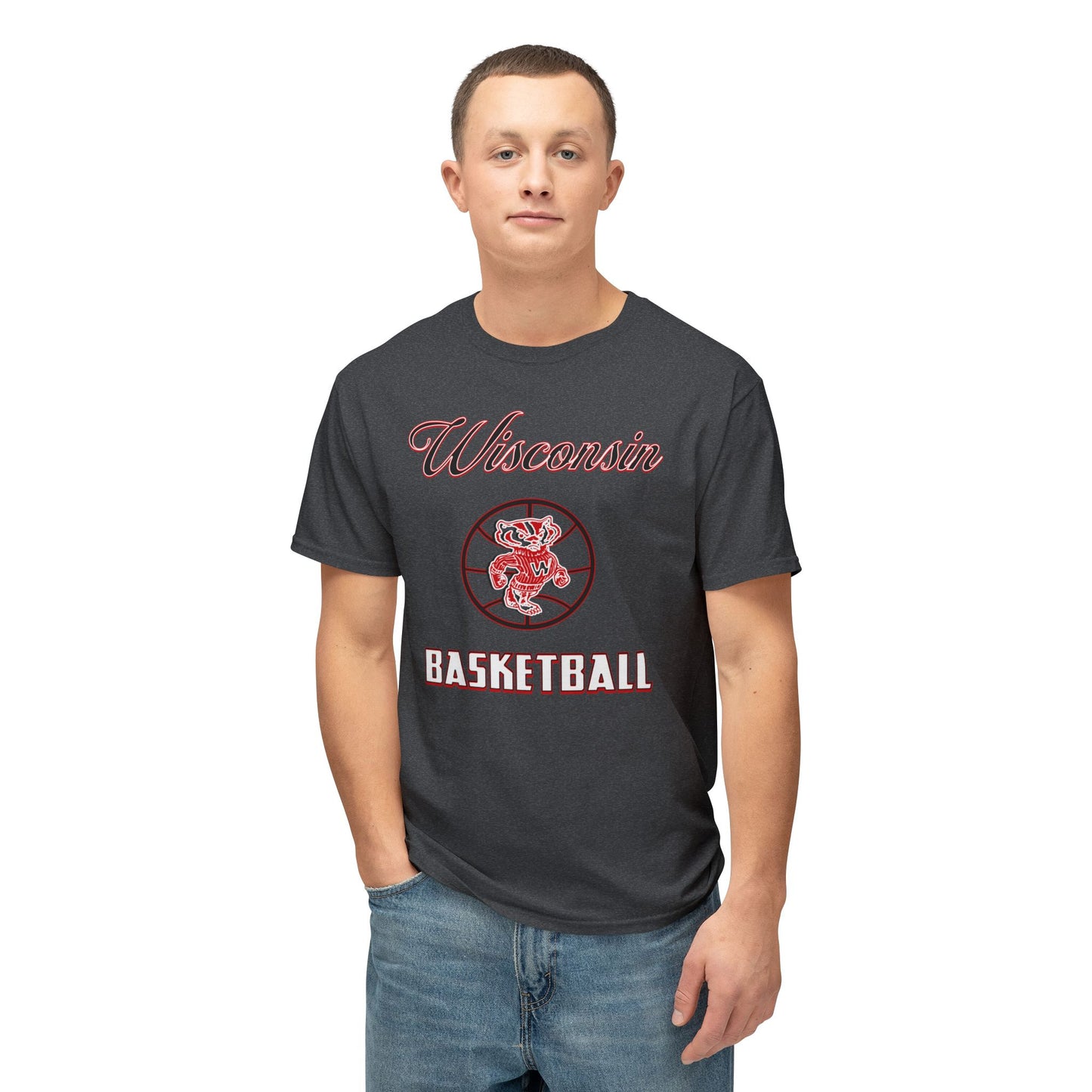 Wisconsin Basketball Vintage Tee – Unisex HD Cotton Shirt | Game Day Apparel | Gift for Fans & Athletes