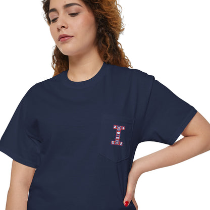 Illinois Unisex Heavy Cotton Pocket Tee - Casual Comfort, Everyday Wear, Gift for Friends, Relaxed Fit, Perfect for Any Occasion