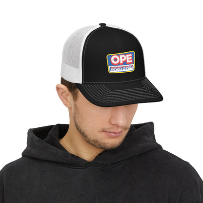 OPE Sports Plex Official Retro Patch Snapback Trucker Cap