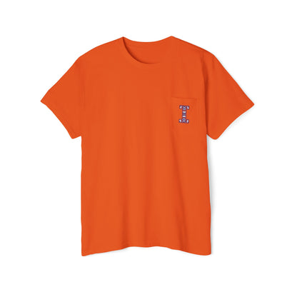 Illinois Unisex Heavy Cotton Pocket Tee - Casual Comfort, Everyday Wear, Gift for Friends, Relaxed Fit, Perfect for Any Occasion