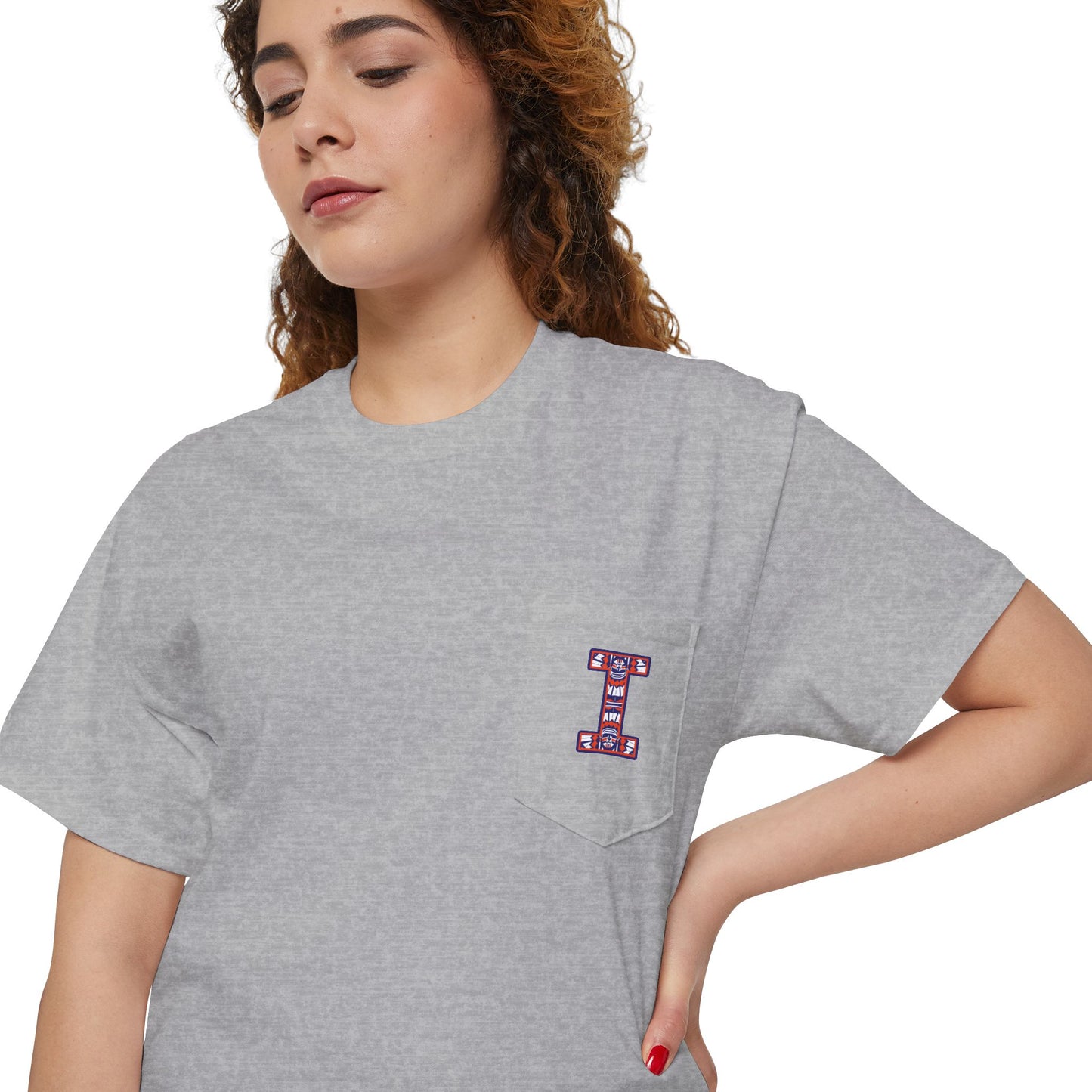 Illinois Unisex Heavy Cotton Pocket Tee - Casual Comfort, Everyday Wear, Gift for Friends, Relaxed Fit, Perfect for Any Occasion