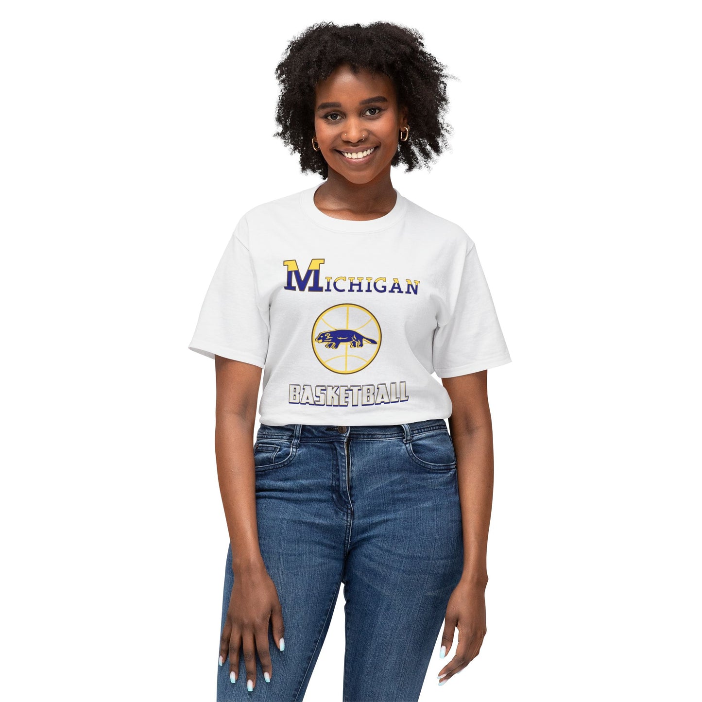 Michigan Basketball Vintage Tee – Unisex HD Cotton Shirt | Game Day Apparel | Gift for Fans & Athletes