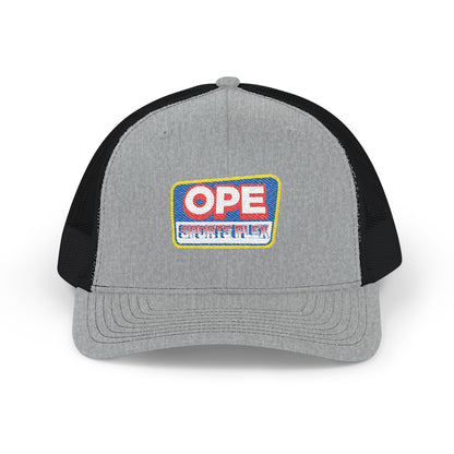 OPE Sports Plex Official Retro Patch Snapback Trucker Cap