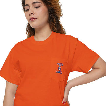 Illinois Unisex Heavy Cotton Pocket Tee - Casual Comfort, Everyday Wear, Gift for Friends, Relaxed Fit, Perfect for Any Occasion