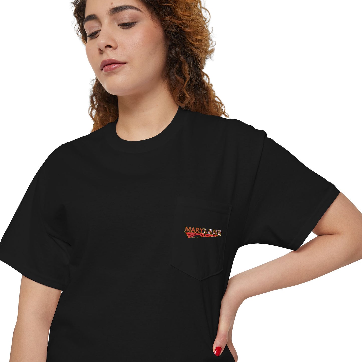 Maryland Unisex Heavy Cotton Pocket Tee - Casual Comfort, Everyday Wear, Gift for Friends, Relaxed Fit, Perfect for Any Occasion