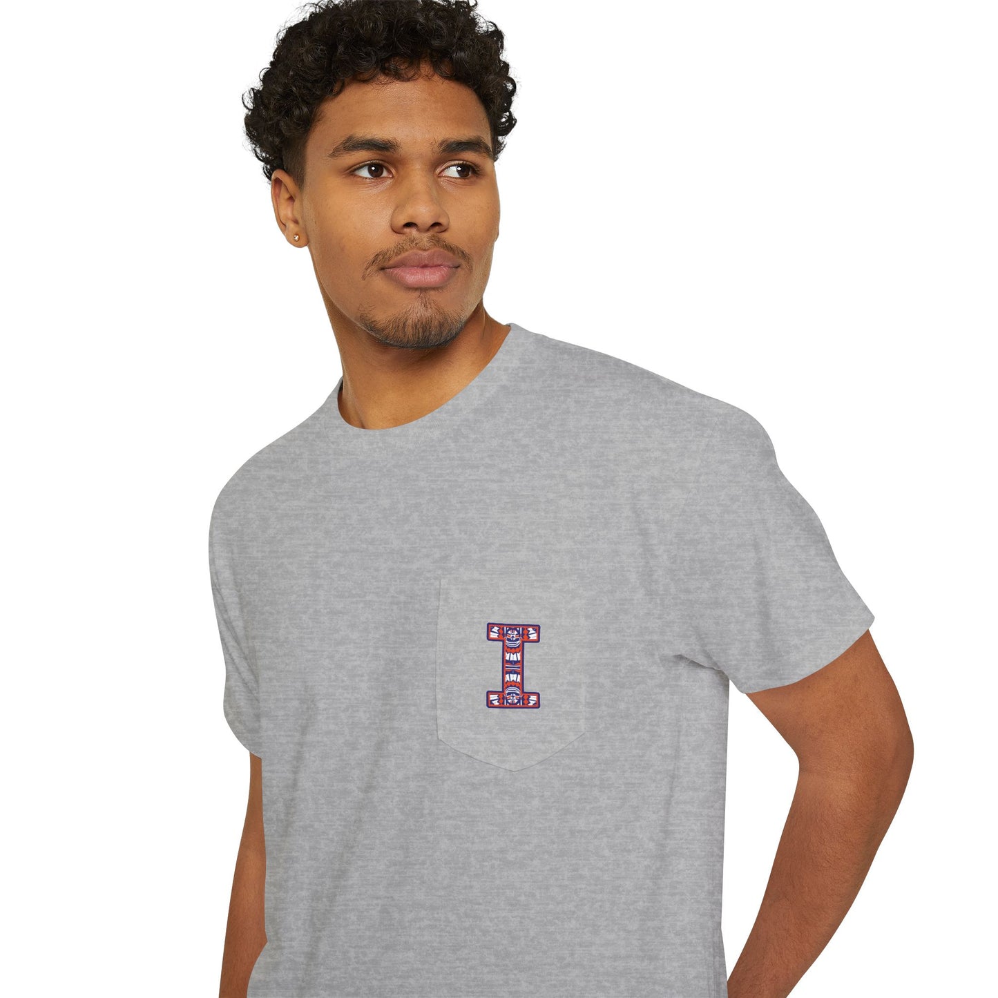 Illinois Unisex Heavy Cotton Pocket Tee - Casual Comfort, Everyday Wear, Gift for Friends, Relaxed Fit, Perfect for Any Occasion