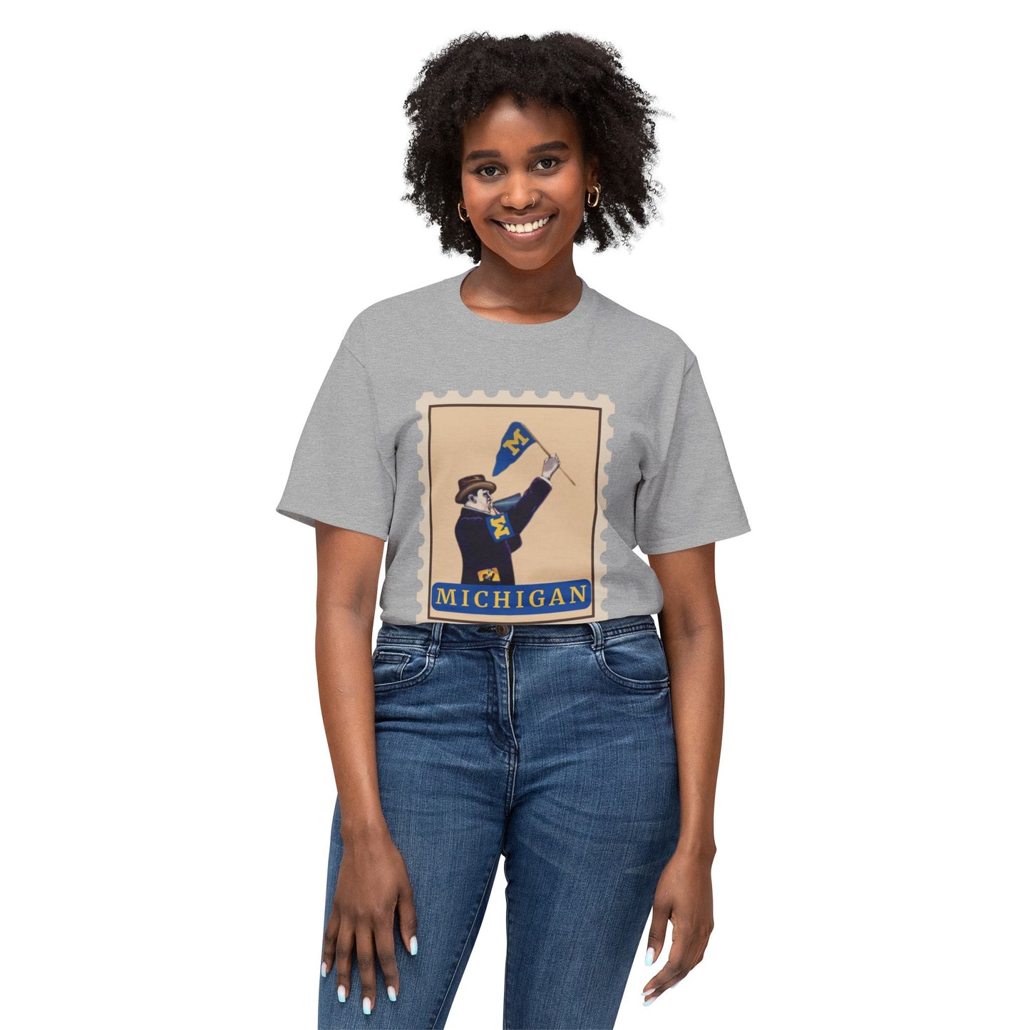 Michigan Stamp T-Shirt, Vintage Michigan Tee, Unisex Graphic Shirt, College Spirit Apparel, Retro Postage Style